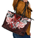 Custom St. George Illawarra Dragons Leather Tote Bag Dragon Warrior Polynesia Islander Rugby Mascot