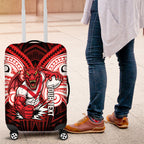 Custom St. George Illawarra Dragons Luggage Cover Dragon Warrior Polynesia Islander Rugby Mascot