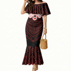Custom St. George Illawarra Dragons Mermaid Dress Dragon Warrior Polynesia Islander Rugby Mascot