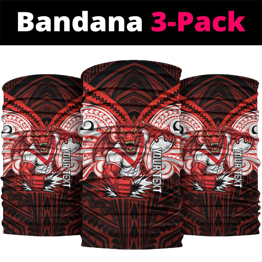 Custom St. George Illawarra Dragons Neck Gaiter Dragon Warrior Polynesia Islander Rugby Mascot