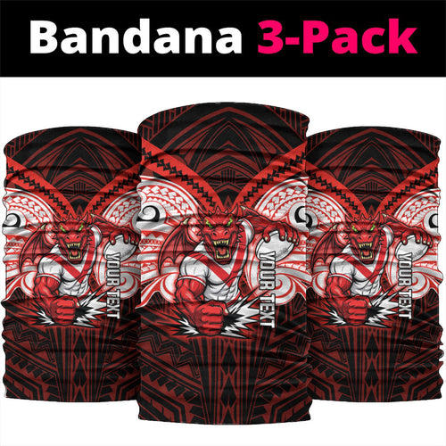 Custom St. George Illawarra Dragons Neck Gaiter Dragon Warrior Polynesia Islander Rugby Mascot