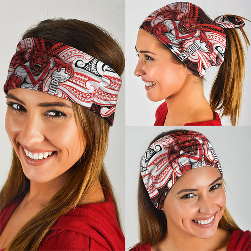 Custom St. George Illawarra Dragons Neck Gaiter Dragon Warrior Polynesia Islander Rugby Mascot