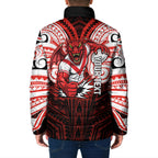Custom St. George Illawarra Dragons Padded Jacket Dragon Warrior Polynesia Islander Rugby Mascot