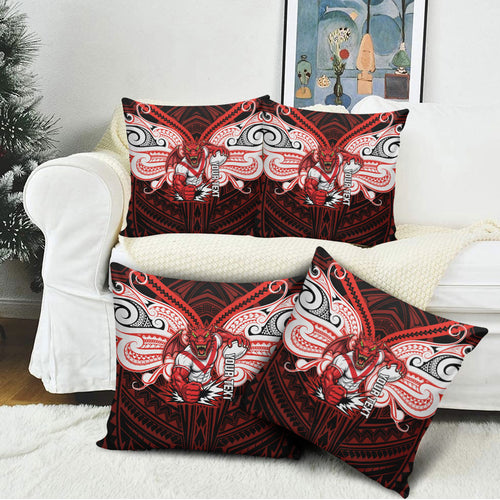 Custom St. George Illawarra Dragons Pillow Cover Dragon Warrior Polynesia Islander Rugby Mascot