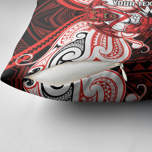 Custom St. George Illawarra Dragons Pillow Cover Dragon Warrior Polynesia Islander Rugby Mascot