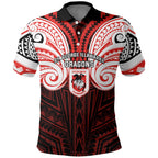 Custom St. George Illawarra Dragons Polo Shirt Dragon Warrior Polynesia Islander Rugby Mascot