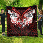 Custom St. George Illawarra Dragons Quilt Dragon Warrior Polynesia Islander Rugby Mascot