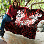 Custom St. George Illawarra Dragons Quilt Dragon Warrior Polynesia Islander Rugby Mascot