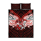 Custom St. George Illawarra Dragons Quilt Bed Set Dragon Warrior Polynesia Islander Rugby Mascot