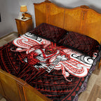 Custom St. George Illawarra Dragons Quilt Bed Set Dragon Warrior Polynesia Islander Rugby Mascot