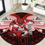 Custom St. George Illawarra Dragons Round Carpet Dragon Warrior Polynesia Islander Rugby Mascot