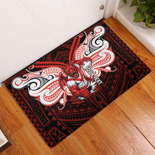 Custom St. George Illawarra Dragons Rubber Doormat Dragon Warrior Polynesia Islander Rugby Mascot