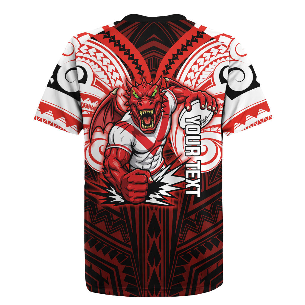 Custom St. George Illawarra Dragons Rugby Jersey Dragon Warrior Polynesia Islander Rugby Mascot