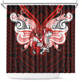 Custom St. George Illawarra Dragons Shower Curtain Dragon Warrior Polynesia Islander Rugby Mascot