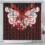 Custom St. George Illawarra Dragons Shower Curtain Dragon Warrior Polynesia Islander Rugby Mascot