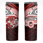 Custom St. George Illawarra Dragons Skinny Tumbler Dragon Warrior Polynesia Islander Rugby Mascot