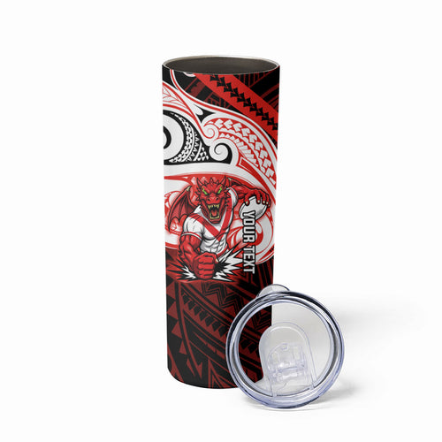 Custom St. George Illawarra Dragons Skinny Tumbler Dragon Warrior Polynesia Islander Rugby Mascot