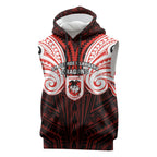 Custom St. George Illawarra Dragons Sleeveless Hoodie Dragon Warrior Polynesia Islander Rugby Mascot