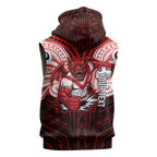 Custom St. George Illawarra Dragons Sleeveless Hoodie Dragon Warrior Polynesia Islander Rugby Mascot