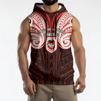Custom St. George Illawarra Dragons Sleeveless Hoodie Dragon Warrior Polynesia Islander Rugby Mascot