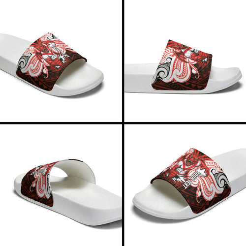 Custom St. George Illawarra Dragons Slide Sandals Dragon Warrior Polynesia Islander Rugby Mascot