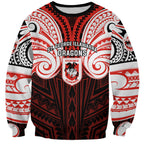Custom St. George Illawarra Dragons Sweatshirt Dragon Warrior Polynesia Islander Rugby Mascot
