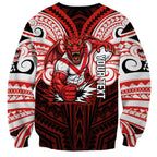Custom St. George Illawarra Dragons Sweatshirt Dragon Warrior Polynesia Islander Rugby Mascot