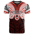 Custom St. George Illawarra Dragons T Shirt Dragon Warrior Polynesia Islander Rugby Mascot