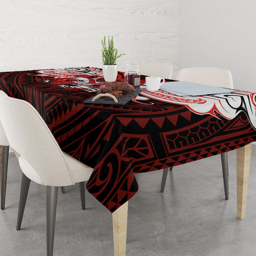 Custom St. George Illawarra Dragons Tablecloth Dragon Warrior Polynesia Islander Rugby Mascot