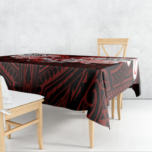 Custom St. George Illawarra Dragons Tablecloth Dragon Warrior Polynesia Islander Rugby Mascot