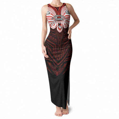 Custom St. George Illawarra Dragons Tank Maxi Dress Dragon Warrior Polynesia Islander Rugby Mascot