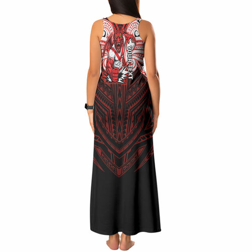 Custom St. George Illawarra Dragons Tank Maxi Dress Dragon Warrior Polynesia Islander Rugby Mascot