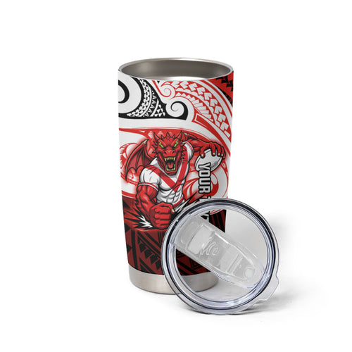 Custom St. George Illawarra Dragons Tumbler Cup Dragon Warrior Polynesia Islander Rugby Mascot