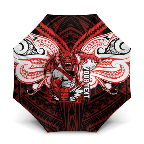 Custom St. George Illawarra Dragons Umbrella Dragon Warrior Polynesia Islander Rugby Mascot