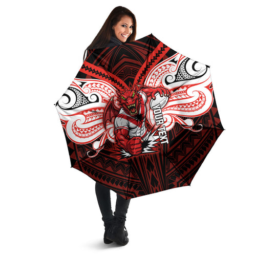 Custom St. George Illawarra Dragons Umbrella Dragon Warrior Polynesia Islander Rugby Mascot
