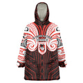 Custom St. George Illawarra Dragons Wearable Blanket Hoodie Dragon Warrior Polynesia Islander Rugby Mascot
