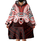 Custom St. George Illawarra Dragons Wearable Blanket Hoodie Dragon Warrior Polynesia Islander Rugby Mascot