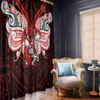 Custom St. George Illawarra Dragons Window Curtain Dragon Warrior Polynesia Islander Rugby Mascot