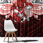 Custom St. George Illawarra Dragons Window Curtain Dragon Warrior Polynesia Islander Rugby Mascot