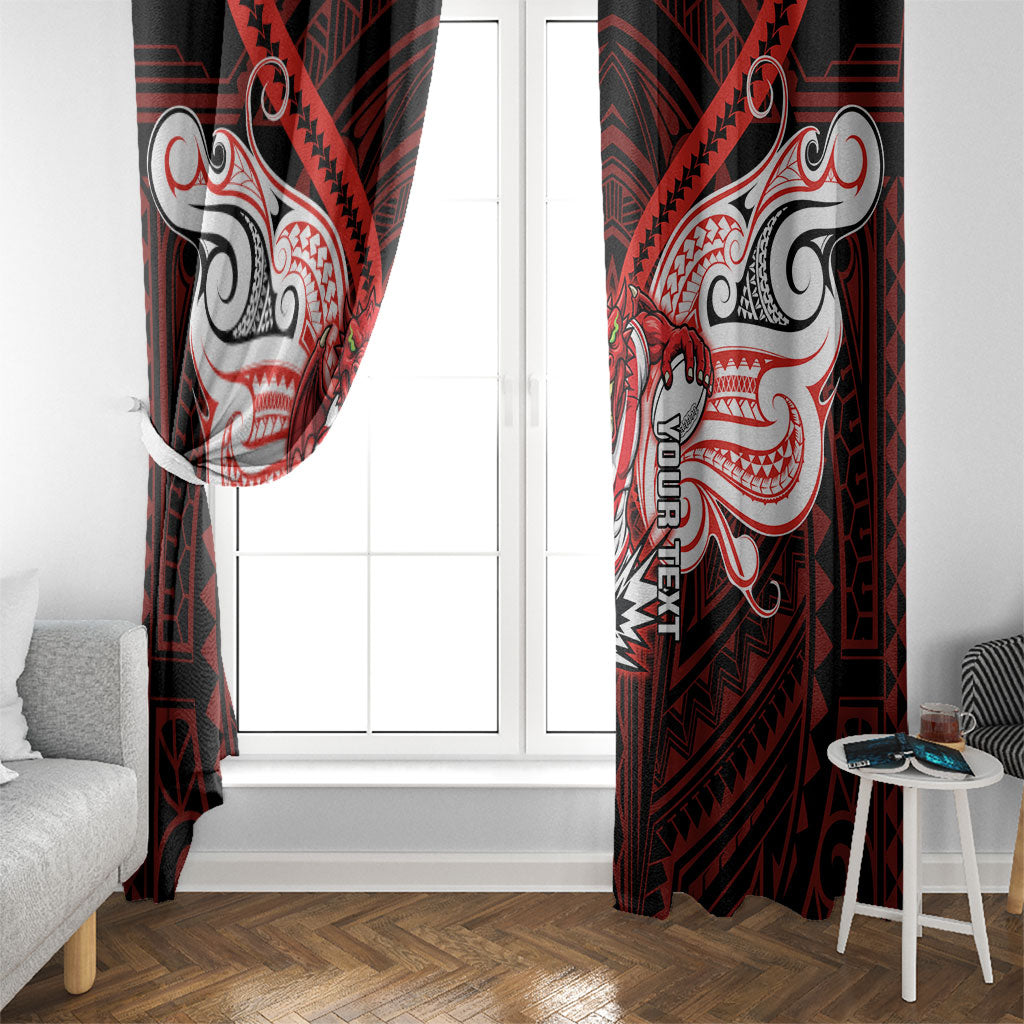 Custom St. George Illawarra Dragons Window Curtain Dragon Warrior Polynesia Islander Rugby Mascot