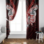 Custom St. George Illawarra Dragons Window Curtain Dragon Warrior Polynesia Islander Rugby Mascot