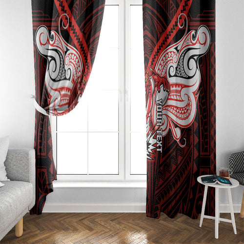 Custom St. George Illawarra Dragons Window Curtain Dragon Warrior Polynesia Islander Rugby Mascot