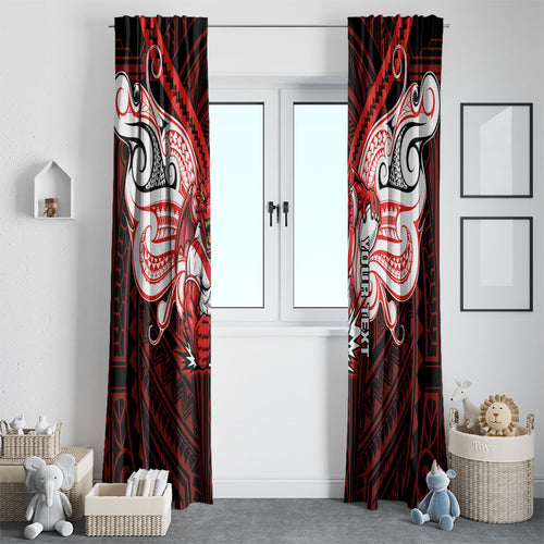 Custom St. George Illawarra Dragons Window Curtain Dragon Warrior Polynesia Islander Rugby Mascot