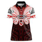 Custom St. George Illawarra Dragons Women Polo Shirt Dragon Warrior Polynesia Islander Rugby Mascot