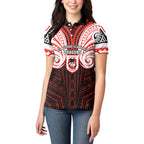 Custom St. George Illawarra Dragons Women Polo Shirt Dragon Warrior Polynesia Islander Rugby Mascot