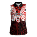 Custom St. George Illawarra Dragons Women Sleeveless Polo Shirt Dragon Warrior Polynesia Islander Rugby Mascot