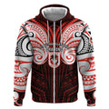 Custom St. George Illawarra Dragons Zip Hoodie Dragon Warrior Polynesia Islander Rugby Mascot