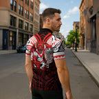 Custom St. George Illawarra Dragons Zipper Polo Shirt Dragon Warrior Polynesia Islander Rugby Mascot