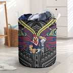 Custom Sydney Roosters Laundry Basket Roosters Warrior Polynesia Islander Rugby Mascot