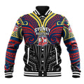 Custom Sydney Roosters Baseball Jacket Roosters Warrior Polynesia Islander Rugby Mascot